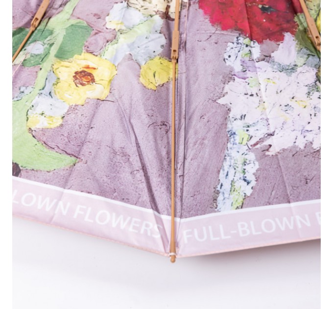 Парасоля механічна складна 99 см з квітковим принтом, рожевий