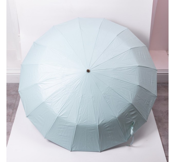 Парасоля механічна складна 99 см з квітковим принтом, блакитний