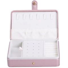 Скринька-органайзер для прикрас на кнопці 16х11х4,7 см, рожеве золото