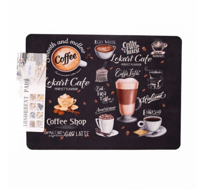 Килимок для сушки посуду антиковзкий 37,5*13 см, чорний