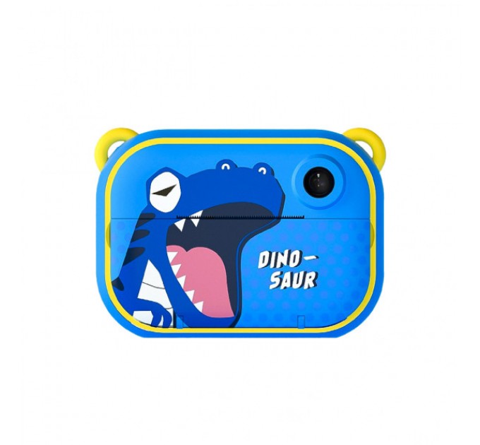 Дитячий фотоапарат із друком Динозавр для фото та відео Full HD, синій
