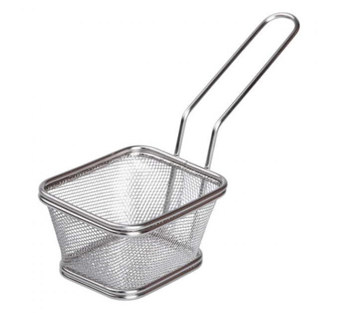 Корзина сервировочная для фри и снеков 10,5*9*5.5 см, хром