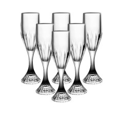 Набір келихів для шампанського на масивній ніжці 6 штук по 175 мл, прозорий