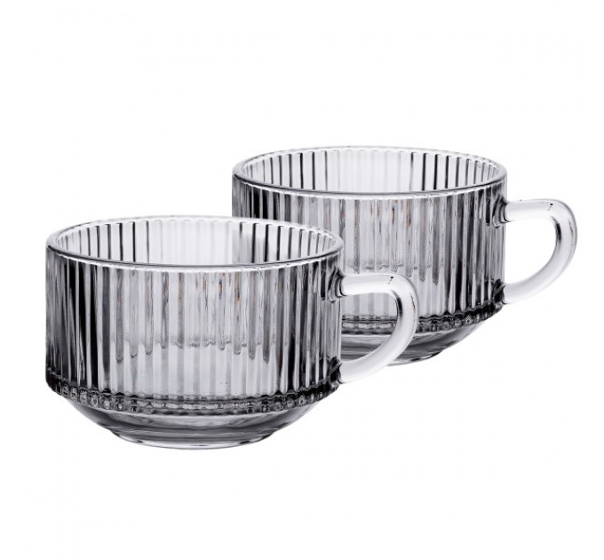 Набір чашок скляних 2 штуки по 450 мл, strips