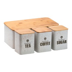 Набір для зберігання продуктів Haus Roland 4 штуки з нержавіючої сталі, білий