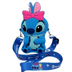 Сумочка-гаманець Стіч силіконова на блискавці 13*9*2,5 см, синій