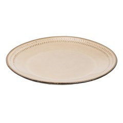 Тарілка сервірувальна керамічна 22,5 см у стилі ретро, бежевий