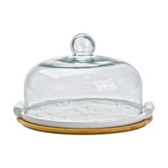 Тортівниця керамічна зі скляною кришкою 29 см