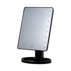 Косметичне дзеркало з LED-підсвіткою 16 світлодіодів, чорний