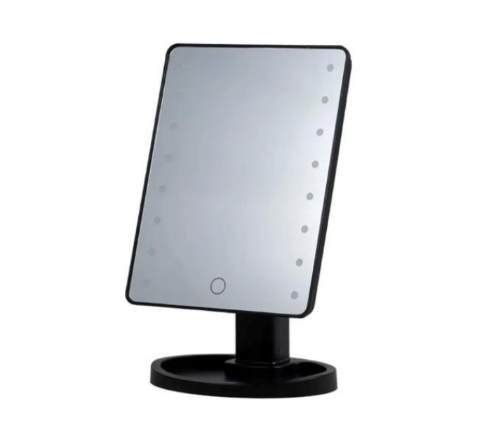 Косметичне дзеркало з LED-підсвіткою 16 світлодіодів, чорний