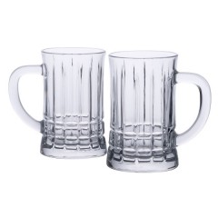 Набір пивних кухлів 2 штуки по 530 мл із товстого скла, прозорий