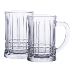 Набір пивних кухлів 2 штуки по 310 мл із товстого скла, прозорий