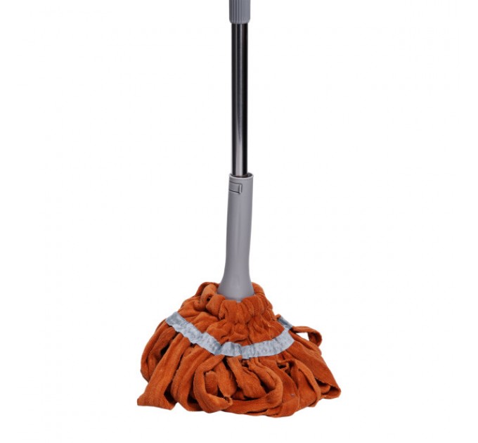 Швабра-моп мотузкова для миття підлоги 134 см, помаранчевий
