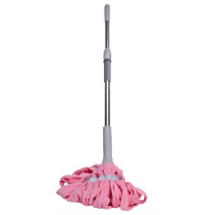 Швабра-моп мотузкова для миття підлоги 134 см, рожевий