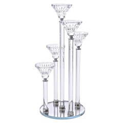 Підсвічник скляний Lotus на 5 свічок з круглою основою 37.5 см