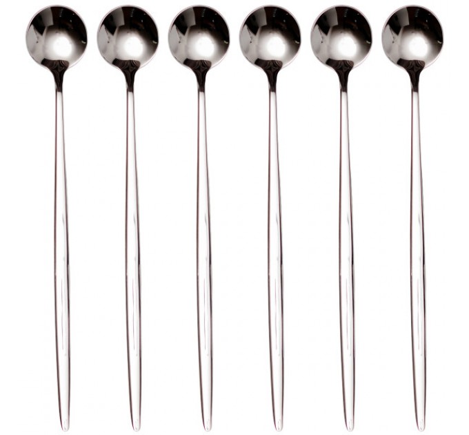 Набір ложок для лате SHINY 6 штук з нержавіючої сталі