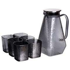 Набір глечик зі склянками 1,8/0,2 л фактурний, сірий