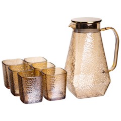 Набір глечик зі склянками 1,8/0,2 л фактурний, коричневий