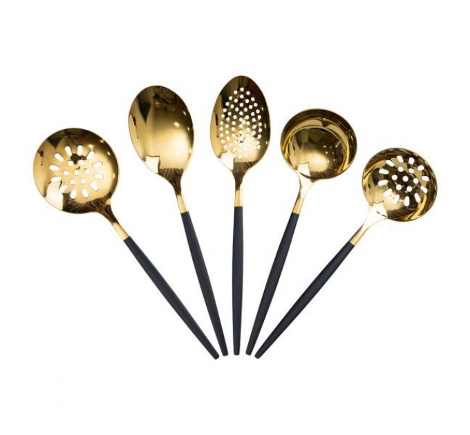 Набор кухонных принадлежностей из нержавеющей стали 12 предметов, черный