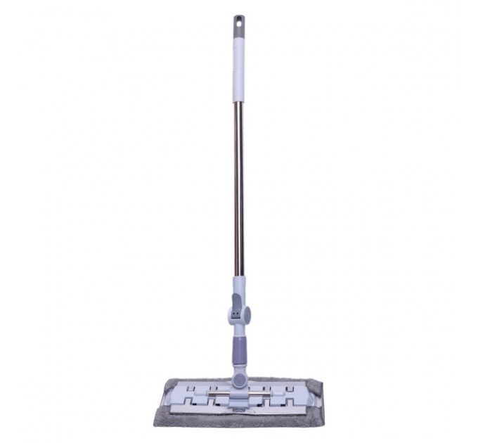 Швабра для пола с сменными салфетками 130 см, серый