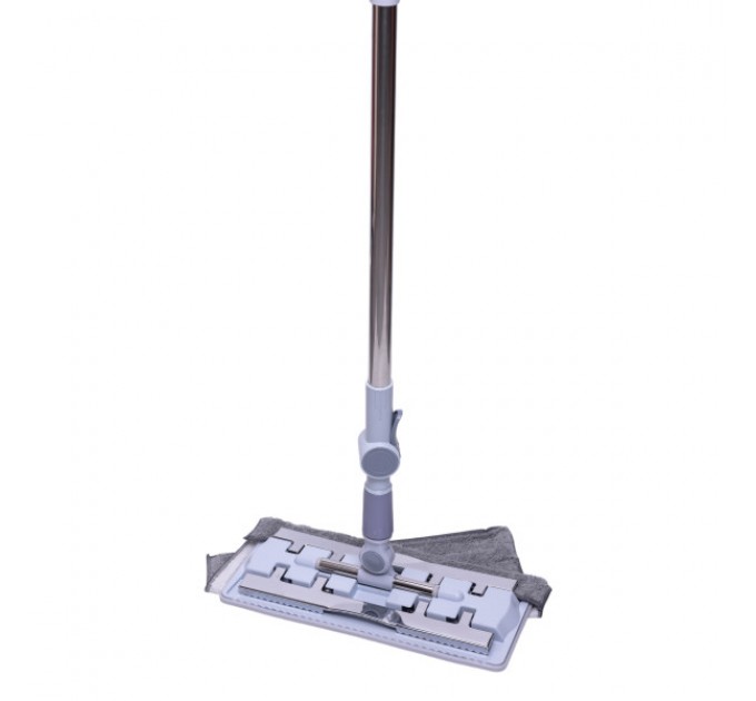 Швабра для пола с сменными салфетками 130 см, серый
