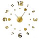 Годинник 3-D настінний безкаркасний 10 см, золото