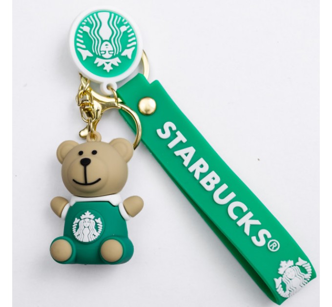 Брелок для ключів Ведмедик Старбакс 3,5*4,5 см, зелений