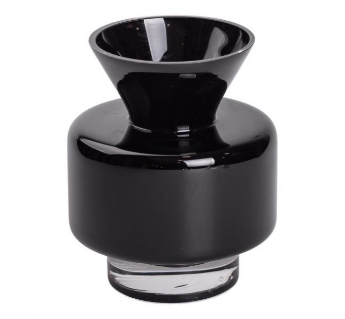 Ваза декоративна скляна в стилі Хайтек 17.5 см, чорний