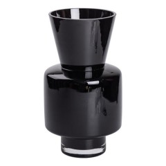 Ваза декоративна скляна в стилі Хайтек 31 см, чорний