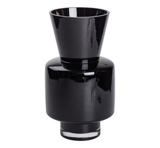 Ваза декоративная стеклянная в стиле Хайтек 31 см черный