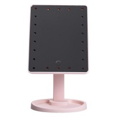 Косметичне дзеркало з LED-підсвіткою 22 світлодіоди, рожевий