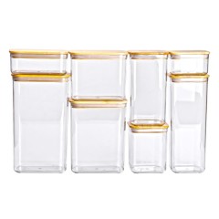 Набір банок для сипучих продуктів 8 штук з бамбуковою кришкою