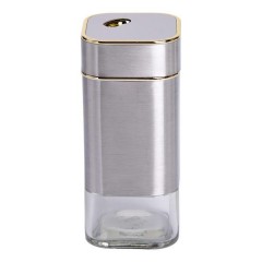 Баночка для спецій скляна 120 мл з металевою кришкою, хром Баночка для спецій скляна 120 мл з металевою кришкою, хром