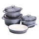 Набор посуды для приготовления чугунный 2/3/4/1 л серый