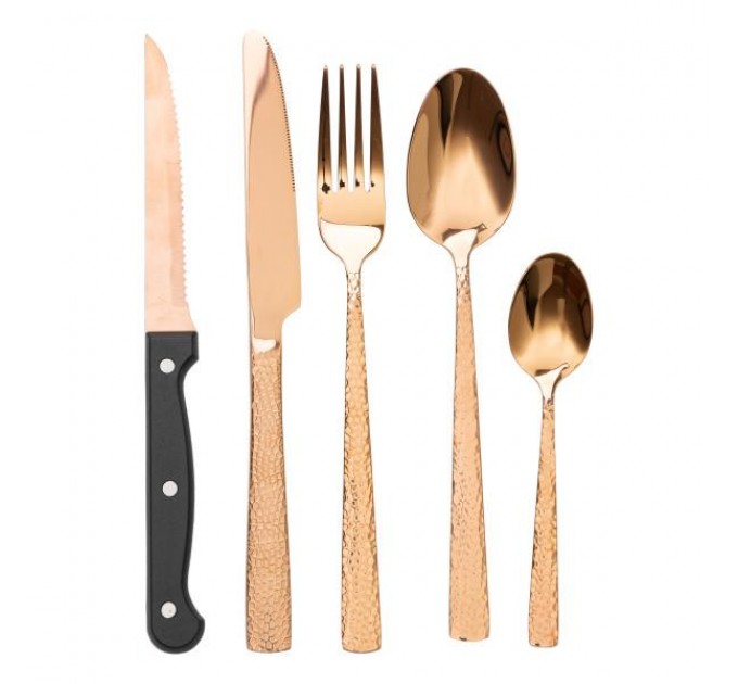 Набір столових приборів із нержавіючої сталі на 6 персон з органайзером, бронза Набір столових приборів із нержавіючої сталі на 6 персон з органайзером, бронза
