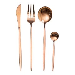 Набір столових приборів 24 предмети на 6 персон, бронза