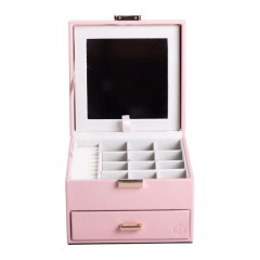 Органайзер для прикрас з накидним замком 16х16х12 см, рожевий