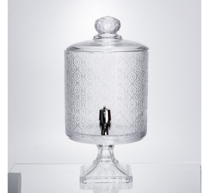 Лимонадница стеклянная на ножке на 4.5 л. Лимонадница стеклянная на ножке на 4.5 л.