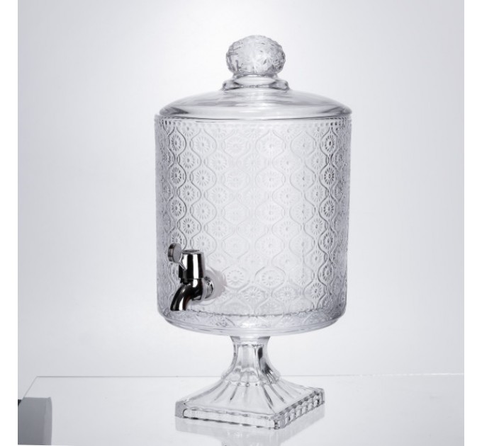 Лимонадница стеклянная на ножке на 4.5 л.