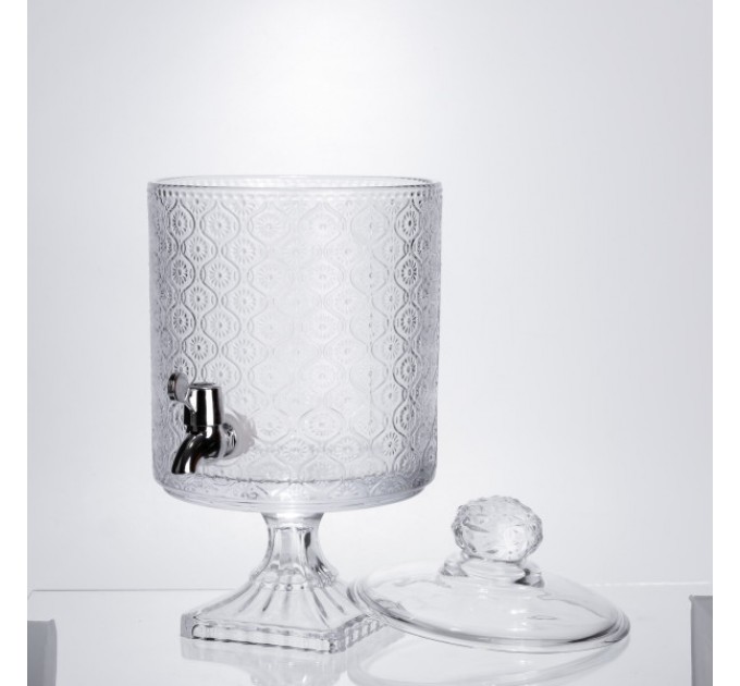 Лимонадница стеклянная на ножке на 4.5 л.