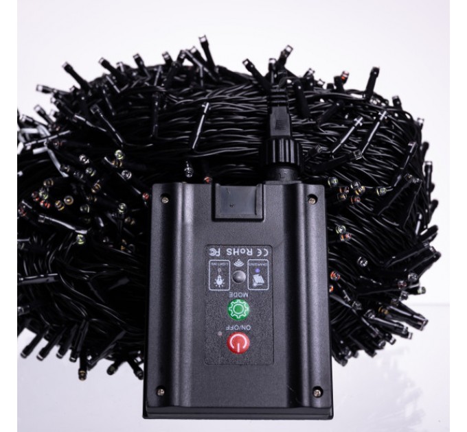 Гирлянда Нить уличная 1000 LED 100 м на солнечной батарее черная, мультиколор