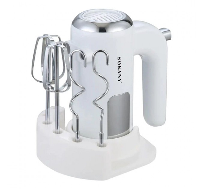 Ручний міксер 2 в 1 SOKANY SK-02025 800 Вт, білий Ручний міксер 2 в 1 SOKANY SK-02025 800 Вт, білий