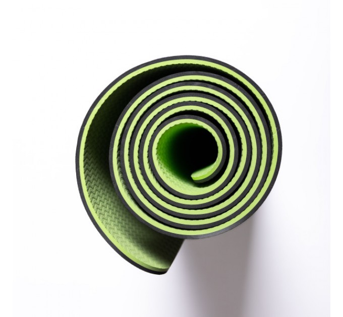 Коврик для йоги 173*58 см, зеленый