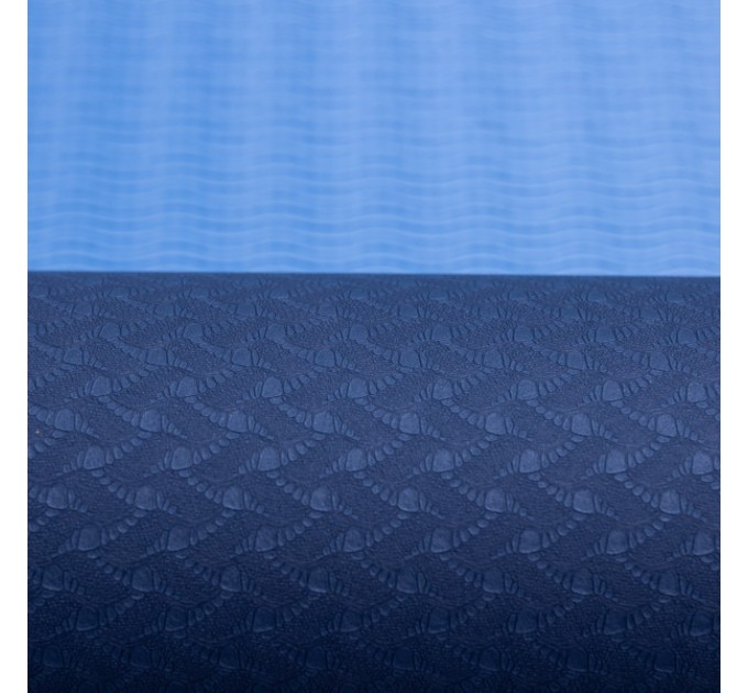 Килимок для йоги 173*58 см, синій