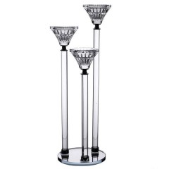 Підсвічник скляний Lotus на 3 свічки зкруглою основою 37 см