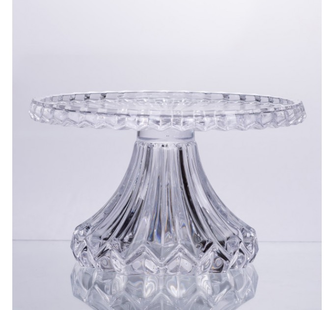 Тортовщица на ножке Nordic из хрустального стекла 26 см, прозрачная