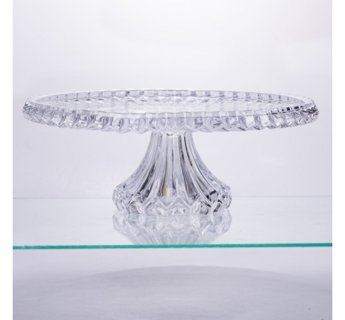 Тортовщица на ножке Nordic из хрустального стекла 32 см, прозрачная