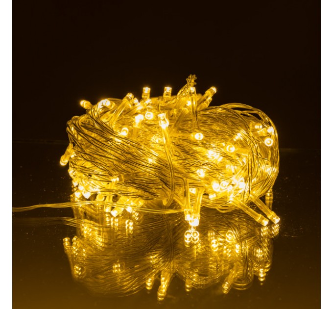 Гірлянда Нитка 120 LED 10 м прозора, жовтий