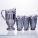 Набір для напоїв глечик та 6 склянок із товстого скла, сірий