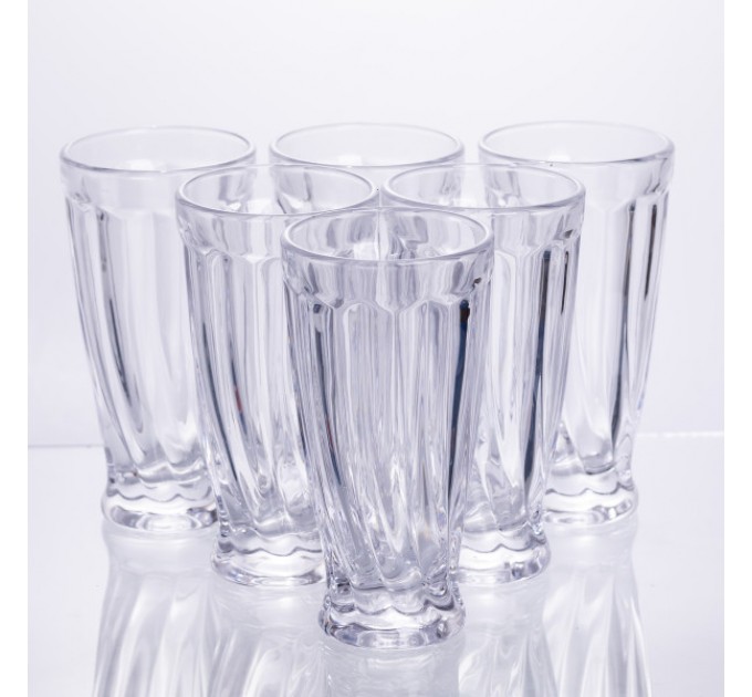 Набор для напитков кувшин и 6 стаканов из толстого стекла, прозрачный